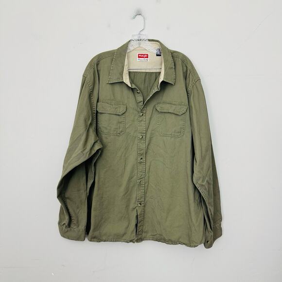 Wrangler Green Long Sleeve Button Up Shirt Men’s Size 3X - Picture 1 of 6